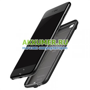 Чехол-аккумулятор Baseus Ultra Slim Power Bank Case для Apple iPhone 6 6S 2500мАч черный цвет ACAPIPH6-BJ01 - АККУМ-сервис, интернет-магазин аккумуляторов в Екатеринбурге