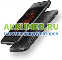 Чехол-аккумулятор PowerBank для Apple iPhone 6 Plus и 6S Plus 6+ 6S+ 3650мАч Baseus черный цвет ACAPIPH6SP-BJ01 - АККУМ-сервис, интернет-магазин аккумуляторов в Екатеринбурге