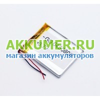 Аккумулятор li-pol UK 045060P для GPS MP3 электронных книжек размеры 60*50*4 мм 3.7V двух контактный 2000мАч - АККУМ-сервис, интернет-магазин аккумуляторов в Екатеринбурге
