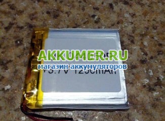 Аккумулятор для GPS MP3 50*40*4 мм 3.7V 1200мАч два контактных провода - АККУМ-сервис, интернет-магазин аккумуляторов в Екатеринбурге