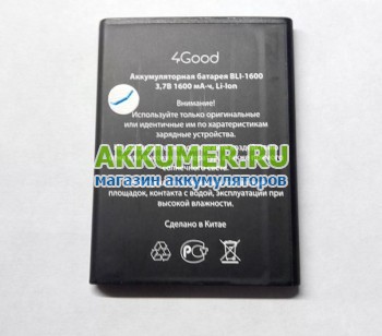 Аккумулятор BLI-1600 bli1600 для 4Good S450m 4G 1600мАч  - АККУМ-сервис, интернет-магазин аккумуляторов в Екатеринбурге